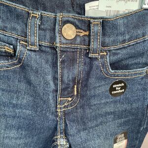 BLUE DENIM STRETCH STRAIGHT ADJUSTABLE WAISTBAND JEANS SIZE 2T NWT OKIE DOKIE